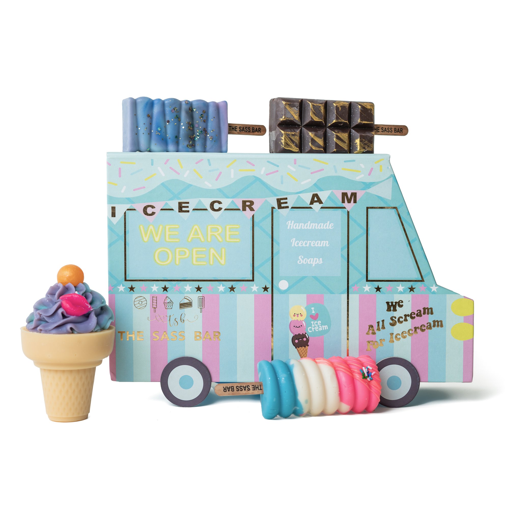 Sweet and vibrant ice cream bar soap styled for a Mumbai-based product shoot